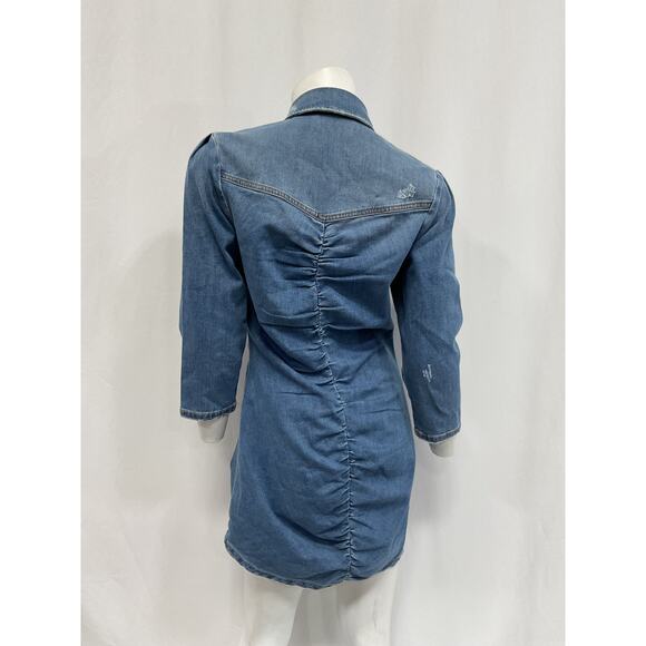 Retrofete 'Gigi' Blue Rayon Denim Mini Dress Size M - Picture 3 of 5